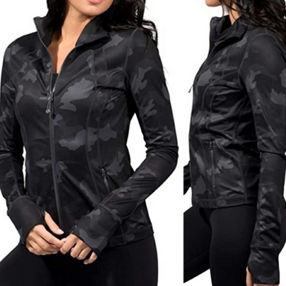 Yogalicious Lux Black Camo Athletic Zip Jacket